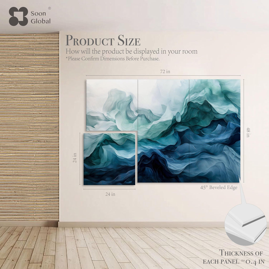 Soon Global Acoustical Wall Panels, 6-Piece 23.62 X 23.62 Inches Art Acoustic Panels, Decorative Acoustic Panels, Acoustic Wall Panels, Sound Absorbing Wall Art, Arcadian Vortex