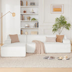 108” Modular Sectional Sofa, Cloud Sectional Couch with Deep Seat, Modern Modular L-Shape Sofa Couch with Chaise,Upholstered Boneless Couches for Living Room Bedroom (Beige, Left Facing Chaise)
