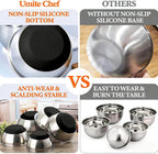 Mixing Bowls with Airtight Lids Set, 26PCS Stainless Steel Khaki Bowls with Grater Attachments, Non-Slip Bottoms & Kitchen Gadgets Set, Size 7, 4, 2.5, 2.0,1.5, 1QT, Great for Mixing & Serving