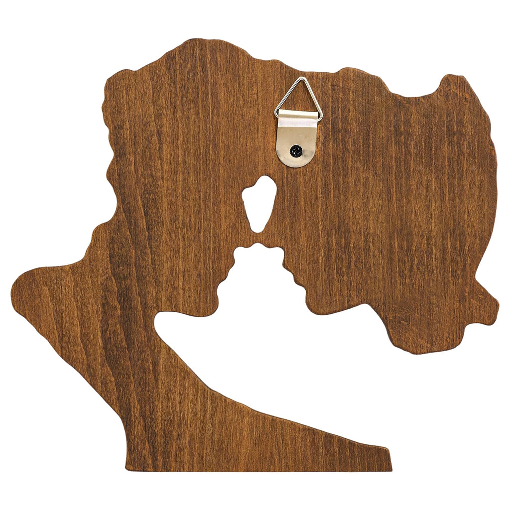 BGCOPPER Wooden Kissing Couple Ornament, Abstract Couple Portrait Sculpture Romantic Love Statue Decor Gift for Women Anniversary Valentine Wedding - 10 Inch