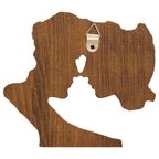 BGCOPPER Wooden Kissing Couple Ornament, Abstract Couple Portrait Sculpture Romantic Love Statue Decor Gift for Women Anniversary Valentine Wedding - 10 Inch