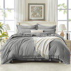 Andency King Size Comforter Set with Sheets Light Pink - 7 Pieces Bed in a Bag Boho Soft Lightweight Bedding Sets, Tassel Bed Set with Comforter, Sheets, Pillowcases & Shams