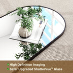 HARRITPURE 64"x21" Arched Full Length Mirror Floor Mirrors with Aluminum Alloy Frame Free-Standing Wall Mounted or Leaning Large Bedroom Dressing Mirror Modern & Contemporary Decor for Home,Black