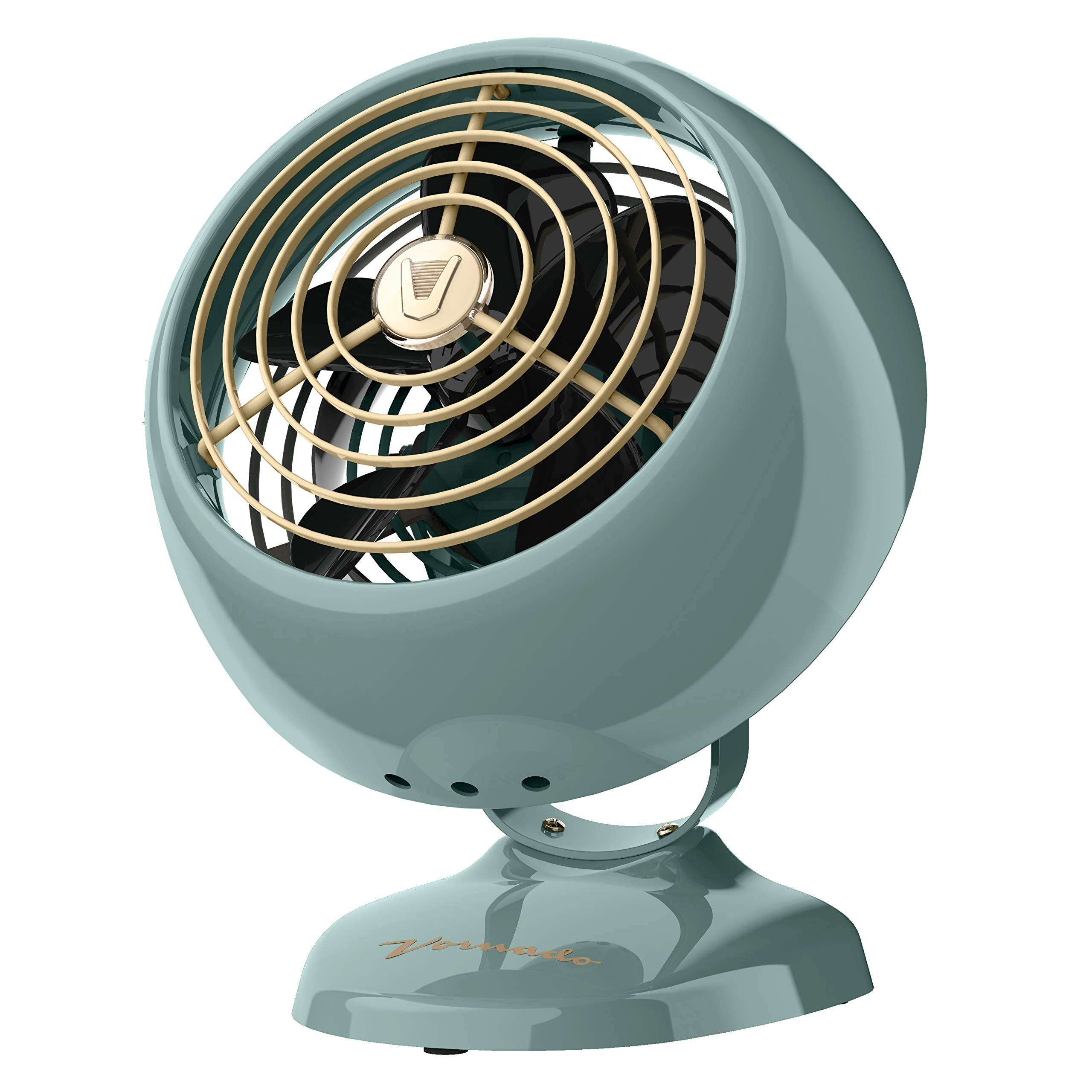 Vornado VFAN™ Mini Classic Vintage Metal Desk Fan, 2-Speed, Adjustable Tilt, Personal Air Circulator for Bedroom, Office, Dorm Room, Portable Quiet, Vintage Green