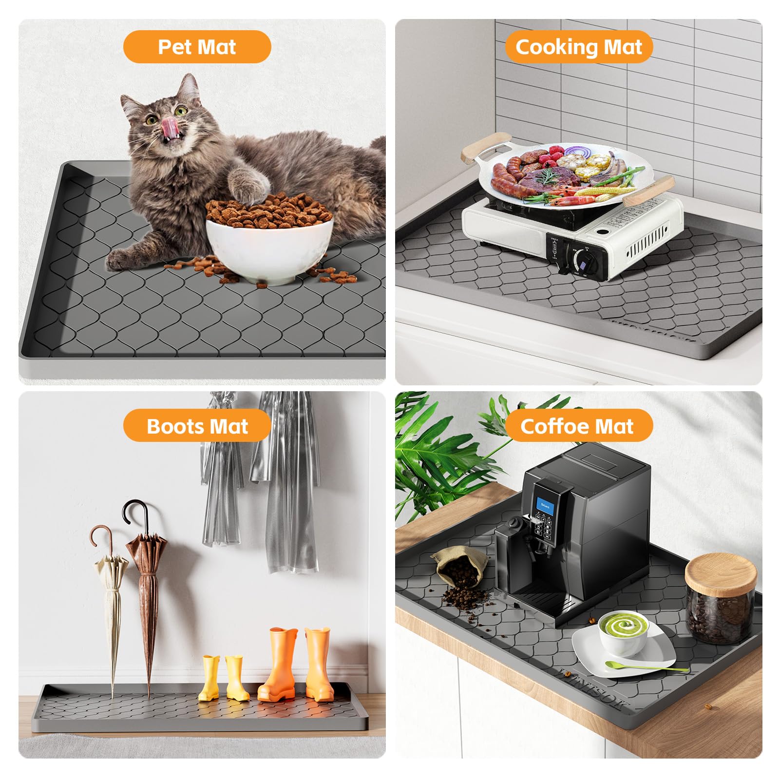 Winisok Silicone Under Sink Mat 34" x 22", kitchen Essentials and Gadgets, Shelf liner and Cabinet Protector, Home Organizers and Storage, Waterproof Bathroom Tray