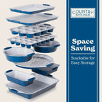 Country Kitchen Nonstick Stackable Bakeware Set - Durable, Easy Release Baking Set- 22 Pc. Includes Silicone Muffin Cups