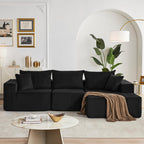 108” Modular Sectional Sofa, Cloud Sectional Couch with Deep Seat, Modern Modular L-Shape Sofa Couch with Chaise,Upholstered Boneless Couches for Living Room Bedroom (Beige, Left Facing Chaise)