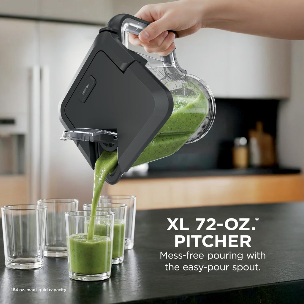 Ninja Kitchen System | All-in-One Food Processor & Blender for Smoothies | Includes Pitcher, (2) 16 oz. To-Go Cups & 8-Cup Bowl | Makes Salsa, Dough, Shakes, & Frozen Drinks | 1500W | Black | BL770