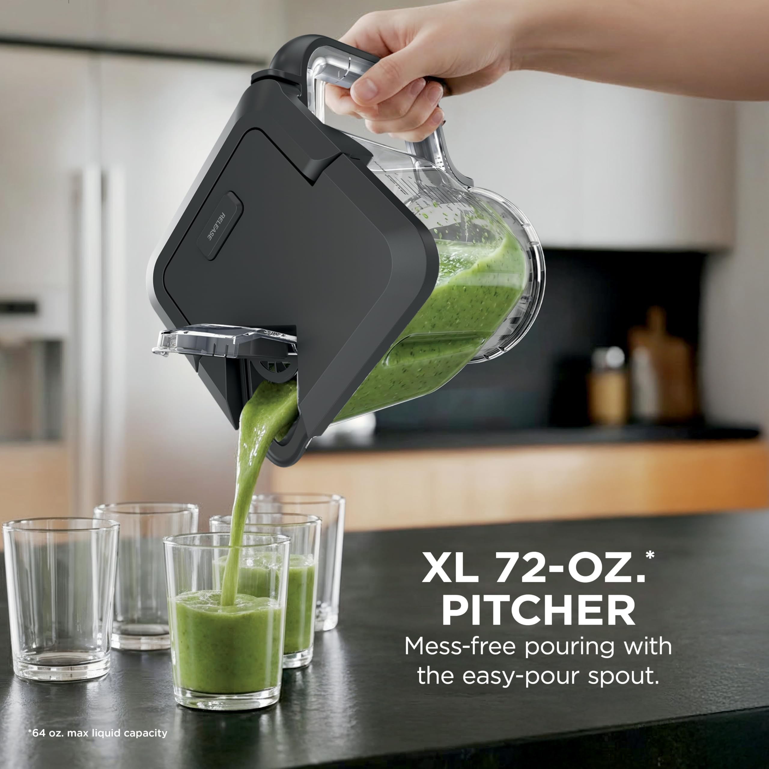Ninja Kitchen System | All-in-One Food Processor & Blender for Smoothies | Includes Pitcher, (2) 16 oz. To-Go Cups & 8-Cup Bowl | Makes Salsa, Dough, Shakes, & Frozen Drinks | 1500W | Black | BL770