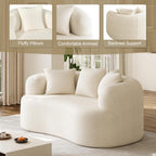 131" Oversized Sectional Sofa for Living Room, Modern Luxury Plush Chenille 4-Seater Extra Deep & Wide Seat Curved Cloud Couch with 4 Throw Pillows, No Assembly Needed, Light Brown