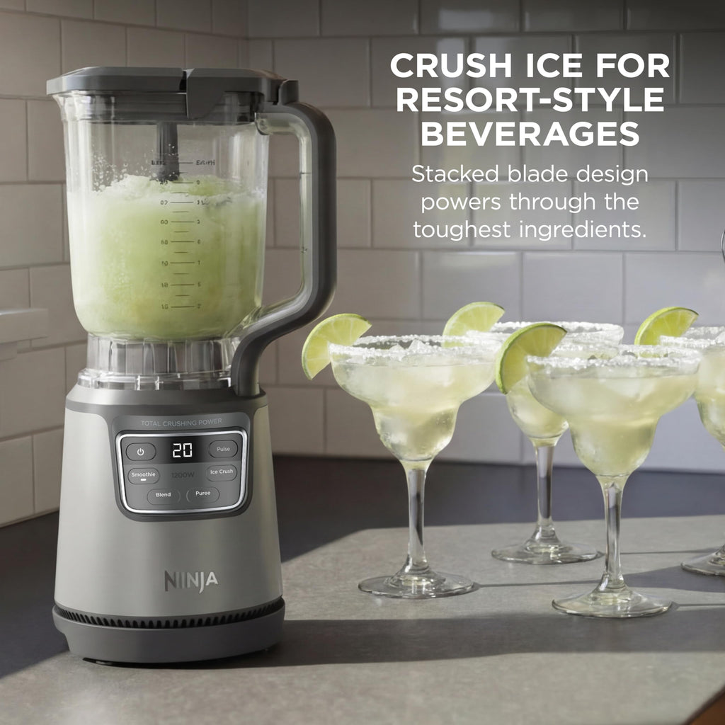 Ninja Kitchen System | All-in-One Food Processor & Blender for Smoothies | Includes Pitcher, (2) 16 oz. To-Go Cups & 8-Cup Bowl | Makes Salsa, Dough, Shakes, & Frozen Drinks | 1500W | Black | BL770