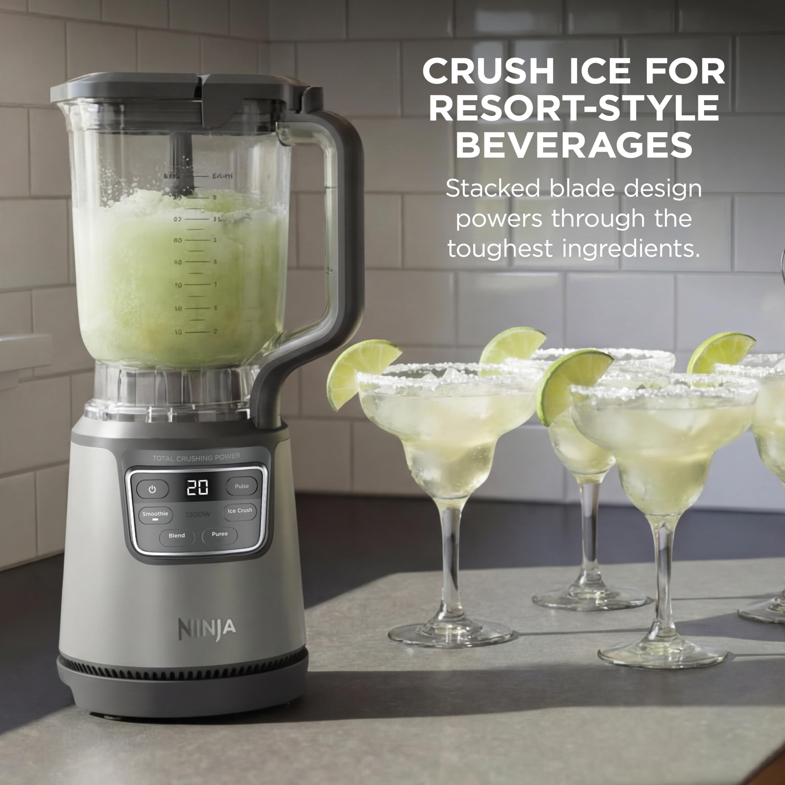 Ninja Kitchen System | All-in-One Food Processor & Blender for Smoothies | Includes Pitcher, (2) 16 oz. To-Go Cups & 8-Cup Bowl | Makes Salsa, Dough, Shakes, & Frozen Drinks | 1500W | Black | BL770