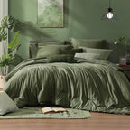 Monbix Queen Comforter Set - 7 Pieces Cationic Dyeing Autumn Leaf Bed in a Bag Queen Bedding Sets with Comforter, Sheets, Pillowcases & Shams, Reversible Bedding Comforters Sets