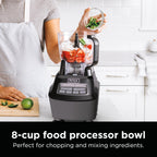 Ninja Kitchen System | All-in-One Food Processor & Blender for Smoothies | Includes Pitcher, (2) 16 oz. To-Go Cups & 8-Cup Bowl | Makes Salsa, Dough, Shakes, & Frozen Drinks | 1500W | Black | BL770