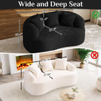 131" Oversized Sectional Sofa for Living Room, Modern Luxury Plush Chenille 4-Seater Extra Deep & Wide Seat Curved Cloud Couch with 4 Throw Pillows, No Assembly Needed, Light Brown