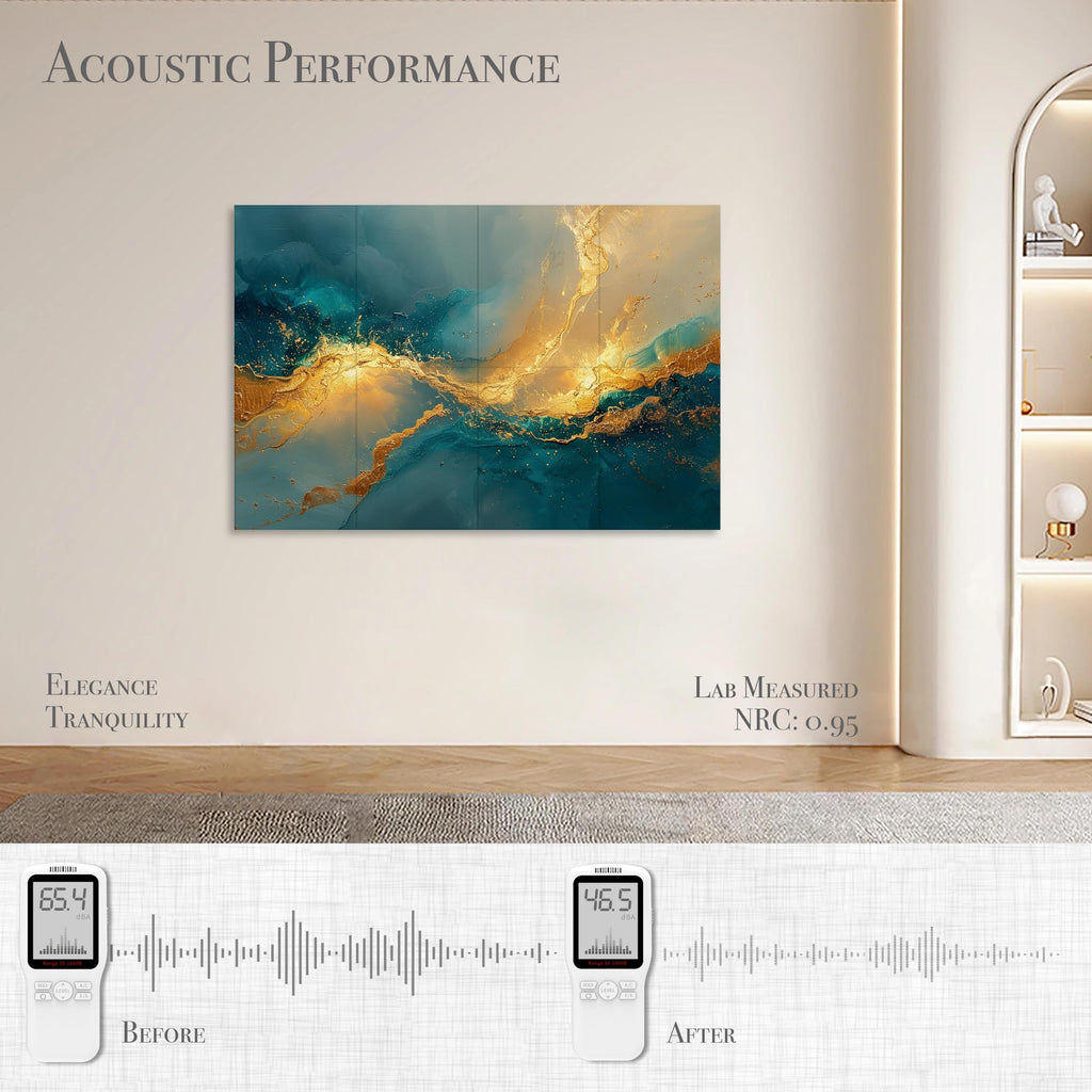 Soon Global Acoustical Wall Panels, 6-Piece 23.62 X 23.62 Inches Art Acoustic Panels, Decorative Acoustic Panels, Acoustic Wall Panels, Sound Absorbing Wall Art, Arcadian Vortex