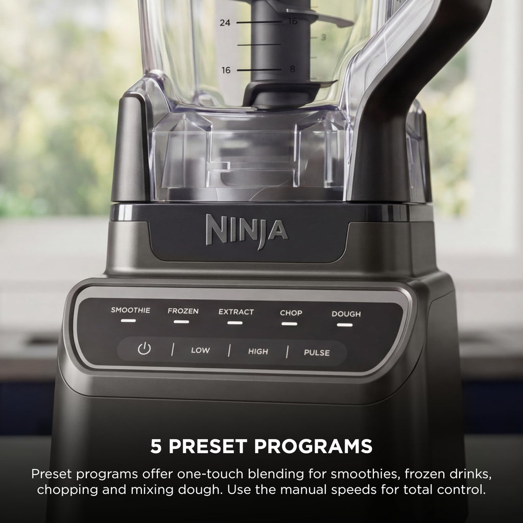 Ninja Kitchen System | All-in-One Food Processor & Blender for Smoothies | Includes Pitcher, (2) 16 oz. To-Go Cups & 8-Cup Bowl | Makes Salsa, Dough, Shakes, & Frozen Drinks | 1500W | Black | BL770