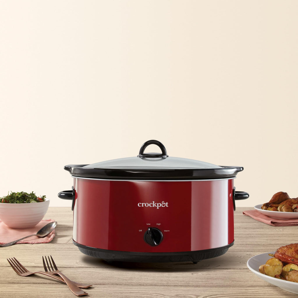 Crock-Pot 7-Quart Manual Slow Cooker, Family Size Serves 8+ People & Fits 6-lb Roast, Removable Stoneware with Warming Setting, Dishwasher Safe for Easy Cleanup, Turquoise