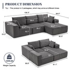 108” Modular Sectional Sofa, Cloud Sectional Couch with Deep Seat, Modern Modular L-Shape Sofa Couch with Chaise,Upholstered Boneless Couches for Living Room Bedroom (Beige, Left Facing Chaise)