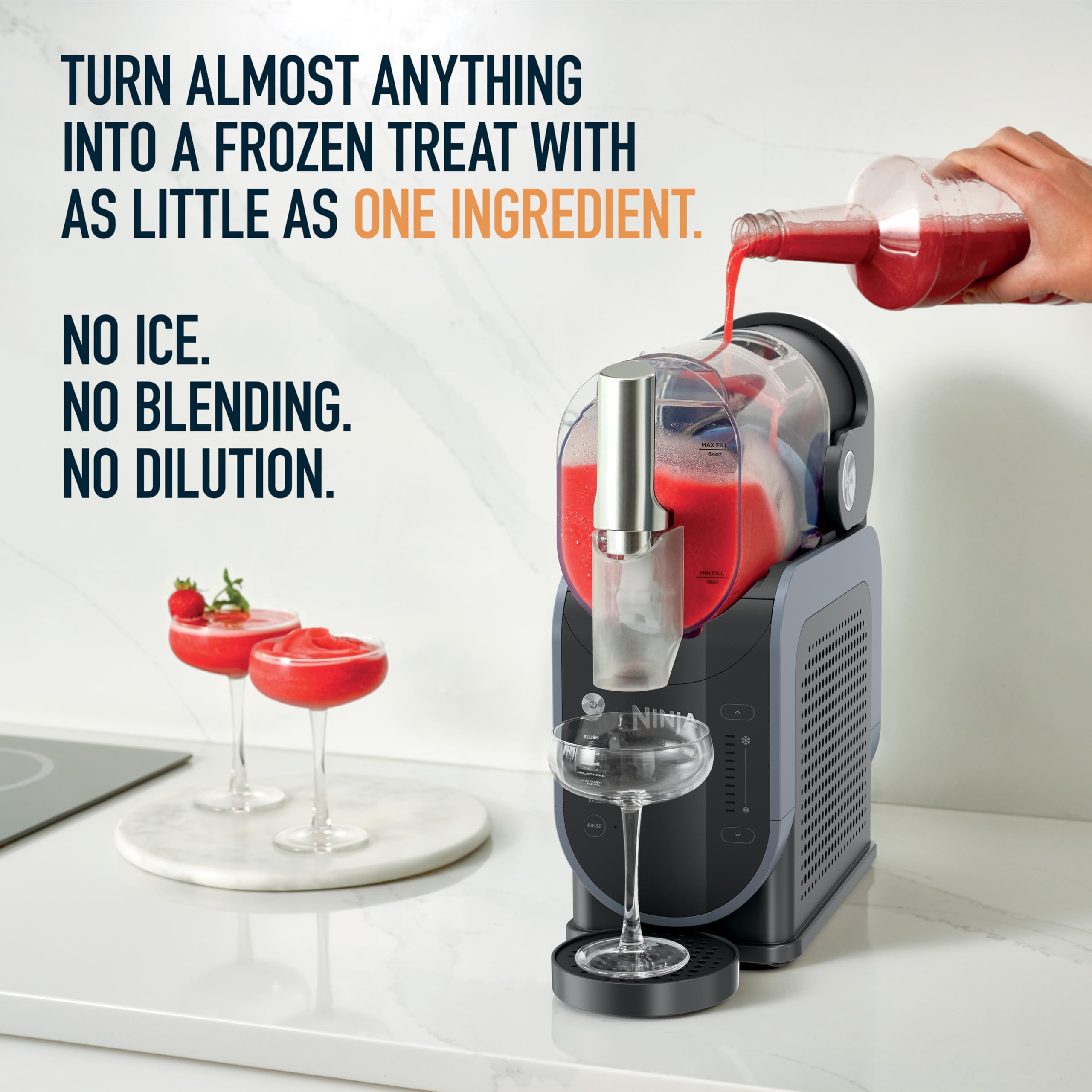 Ninja SLUSHi Frozen Drink & Slushie Machine with RapidChill Technology | 88 oz. Easy Fill Vessel | 5 Preset Programs | Make Margaritas, Frappés, & More | With Dishwasher Safe Parts | Black | FS301
