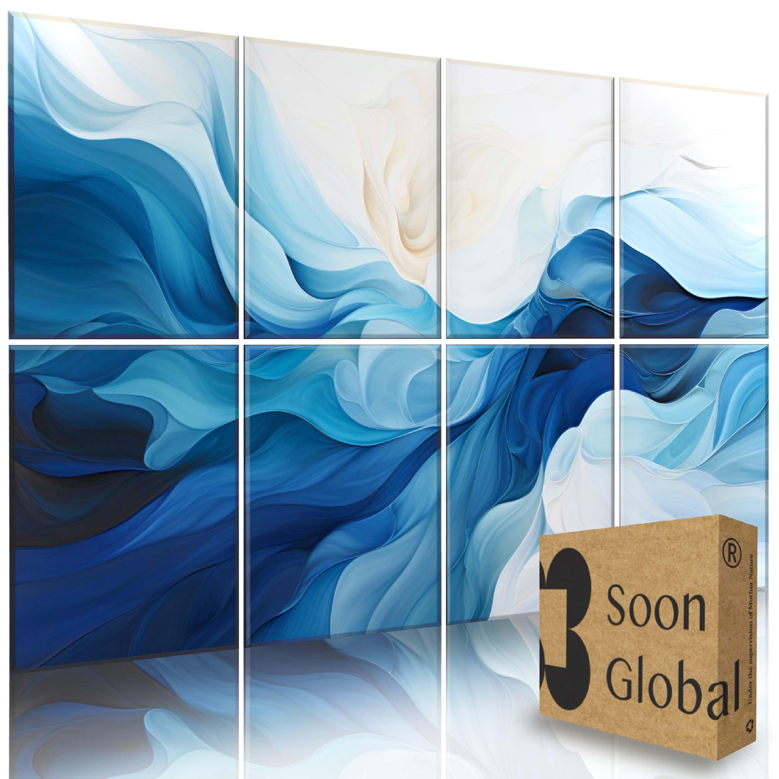 Soon Global Acoustical Wall Panels, 6-Piece 23.62 X 23.62 Inches Art Acoustic Panels, Decorative Acoustic Panels, Acoustic Wall Panels, Sound Absorbing Wall Art, Arcadian Vortex