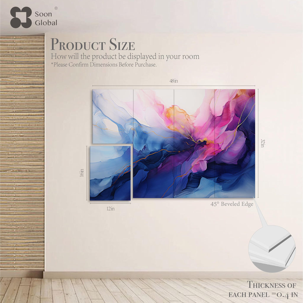 Soon Global Acoustical Wall Panels, 6-Piece 23.62 X 23.62 Inches Art Acoustic Panels, Decorative Acoustic Panels, Acoustic Wall Panels, Sound Absorbing Wall Art, Arcadian Vortex