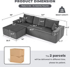 108” Modular Sectional Sofa, Cloud Sectional Couch with Deep Seat, Modern Modular L-Shape Sofa Couch with Chaise,Upholstered Boneless Couches for Living Room Bedroom (Beige, Left Facing Chaise)