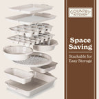 Country Kitchen Nonstick Stackable Bakeware Set - Durable, Easy Release Baking Set- 22 Pc. Includes Silicone Muffin Cups