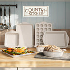 Country Kitchen Nonstick Stackable Bakeware Set - Durable, Easy Release Baking Set- 22 Pc. Includes Silicone Muffin Cups