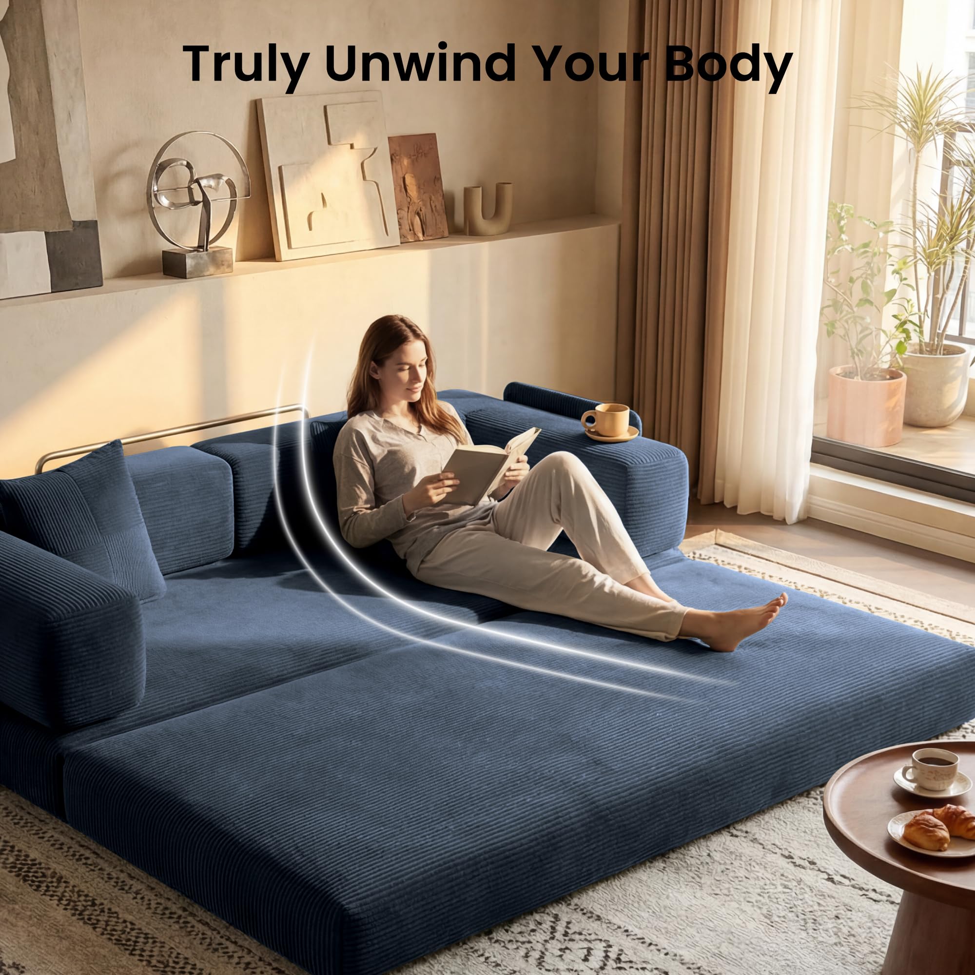 78.8" Convertible Futon Sofa Bed,Corduroy Futon Couch with Storage Pocket,Folding Pull Out Sofa,No Assembly Boneless Couch for Living Room | Pink