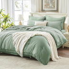 Andency King Size Comforter Set with Sheets Light Pink - 7 Pieces Bed in a Bag Boho Soft Lightweight Bedding Sets, Tassel Bed Set with Comforter, Sheets, Pillowcases & Shams
