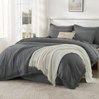 Andency King Size Comforter Set with Sheets Light Pink - 7 Pieces Bed in a Bag Boho Soft Lightweight Bedding Sets, Tassel Bed Set with Comforter, Sheets, Pillowcases & Shams