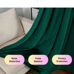 Emerald Green Velvet Curtains 84 inches Long Luxury 80% Blackout Curtains for Bedroom Living Room,Thermal Insulated Super Soft Window Drapes Rod Pocket & Back Tab, 52" W x 84" L, 2 Panels