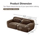 98.4-Inch Oversized Boneless Cloud Couches Deep Seat Foam Sofa Couch with 2 Round Toss Pillows, Luxury Corduroy Upholstered 3 Seat Tufted Loveseat, Cloud Sofa in a Box