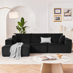 108” Modular Sectional Sofa, Cloud Sectional Couch with Deep Seat, Modern Modular L-Shape Sofa Couch with Chaise,Upholstered Boneless Couches for Living Room Bedroom (Beige, Left Facing Chaise)