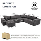 108” Modular Sectional Sofa, Cloud Sectional Couch with Deep Seat, Modern Modular L-Shape Sofa Couch with Chaise,Upholstered Boneless Couches for Living Room Bedroom (Beige, Left Facing Chaise)