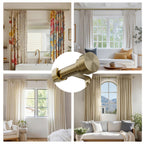 Oneach Heavy Duty Curtain Rods for Windows 72 to 144 Inch, 1 Inch Brass Gold Curtain Rod, Adjustable Length Rod with Metal Finials, Modern Decorative for Bedroom Kitchen Living Room (16 to 150 Inch)