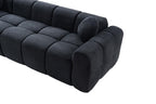 98.4-Inch Oversized Boneless Cloud Couches Deep Seat Foam Sofa Couch with 2 Round Toss Pillows, Luxury Corduroy Upholstered 3 Seat Tufted Loveseat, Cloud Sofa in a Box