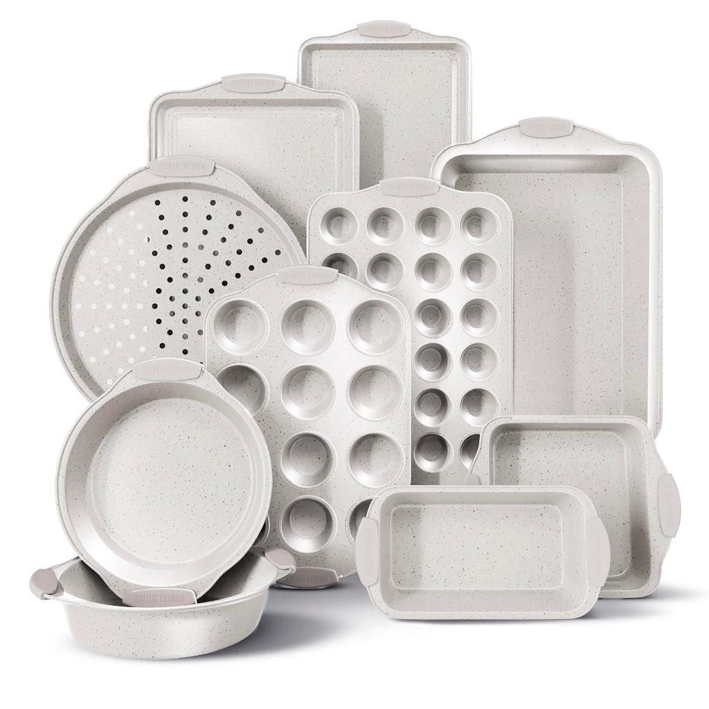 Country Kitchen Nonstick Stackable Bakeware Set - Durable, Easy Release Baking Set- 22 Pc. Includes Silicone Muffin Cups