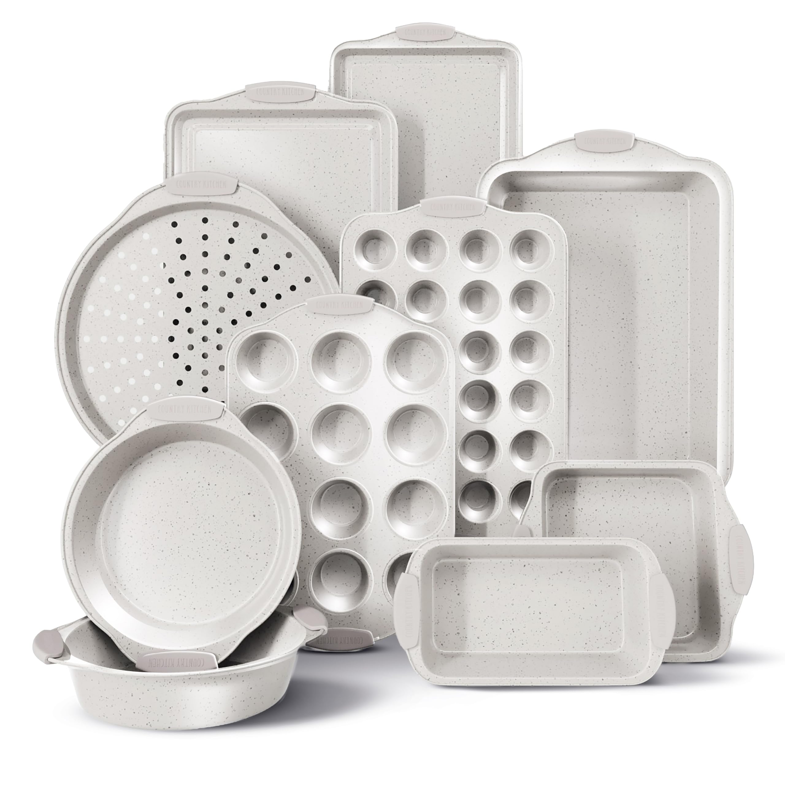 Country Kitchen Nonstick Stackable Bakeware Set - Durable, Easy Release Baking Set- 22 Pc. Includes Silicone Muffin Cups