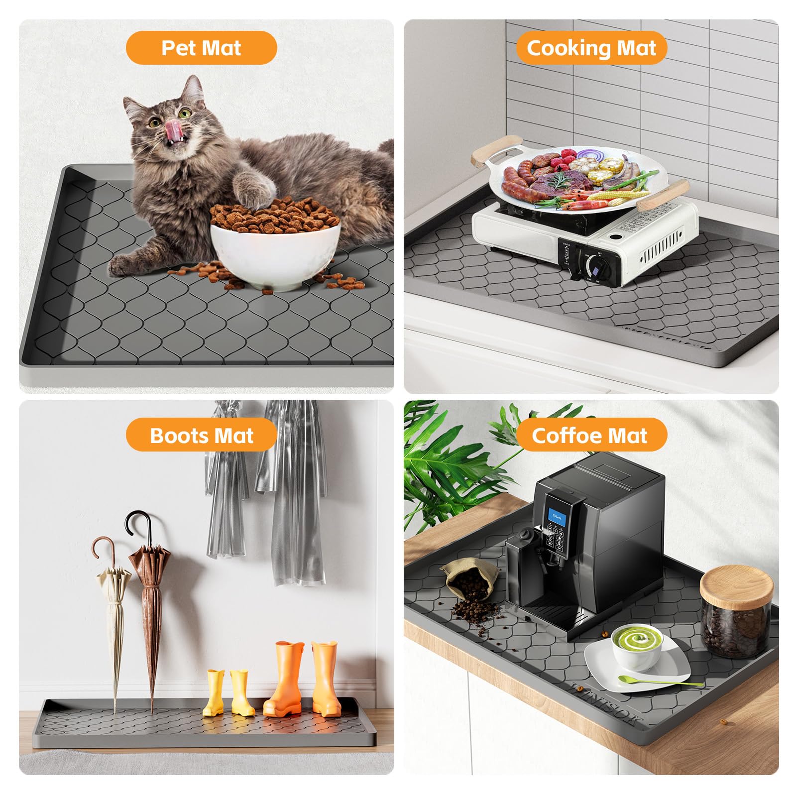 Winisok Silicone Under Sink Mat 34" x 22", kitchen Essentials and Gadgets, Shelf liner and Cabinet Protector, Home Organizers and Storage, Waterproof Bathroom Tray
