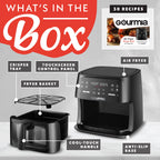 Gourmia 8 Qt Air Fryer, 8 Presets with Digital Display, FryForce 360° Technology, Easy View Window & Interior Light, Dishwasher Safe Basket, Green