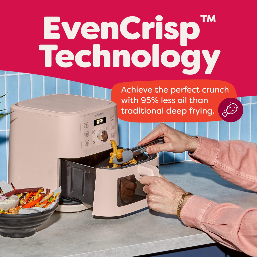 Instant Pot 6QT VORTEX Plus Air Fryer, 6-in-1, Air Fry, Broil, Dehydrate, Crisp, Roast, Reheat, Bake, Dishwasher-Safe Airfryer basket, from the Makers of Instant Pot, Stainless Steel