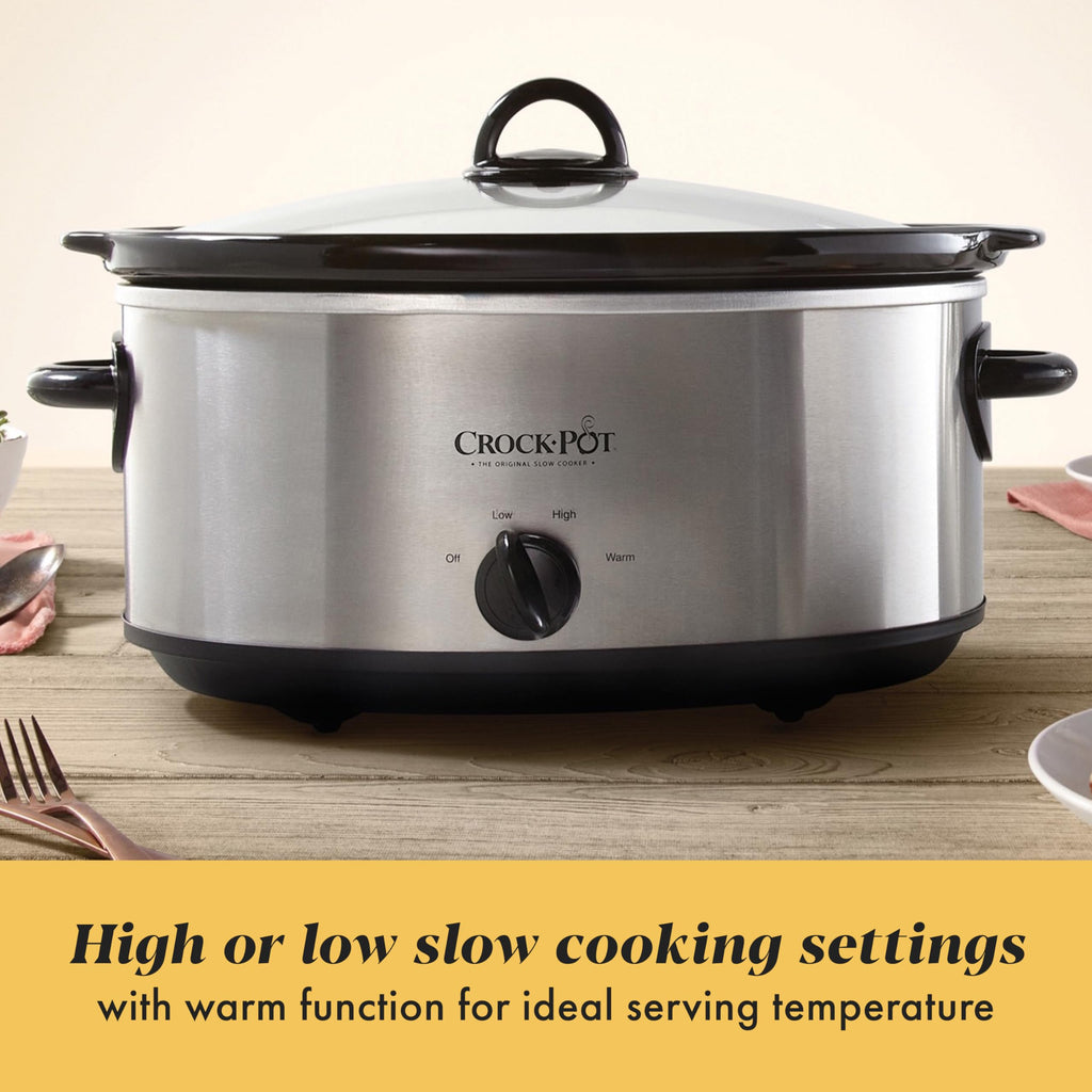 Crock-Pot 7-Quart Manual Slow Cooker, Family Size Serves 8+ People & Fits 6-lb Roast, Removable Stoneware with Warming Setting, Dishwasher Safe for Easy Cleanup, Turquoise
