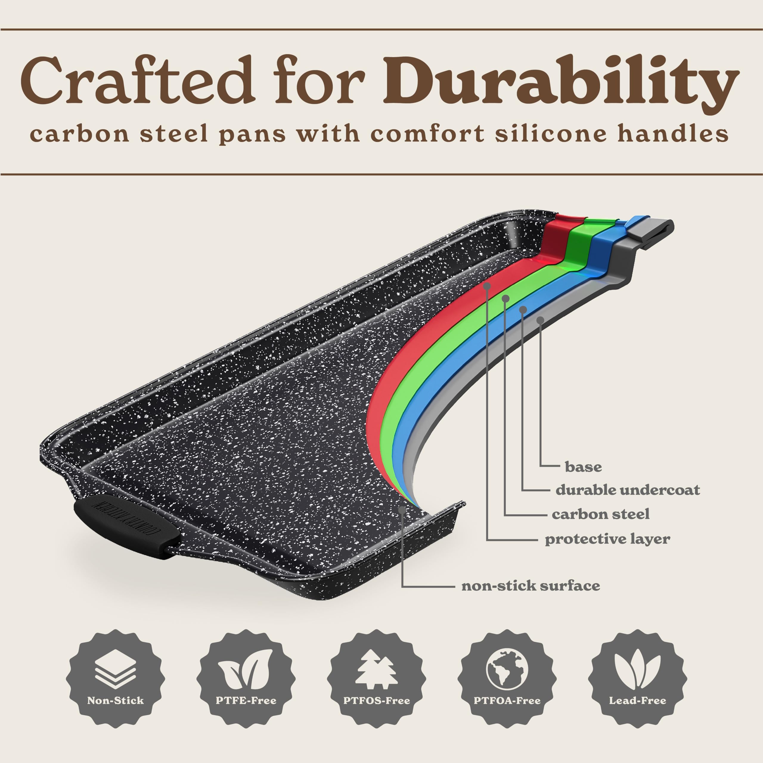 Country Kitchen Nonstick Stackable Bakeware Set - Durable, Easy Release Baking Set- 22 Pc. Includes Silicone Muffin Cups