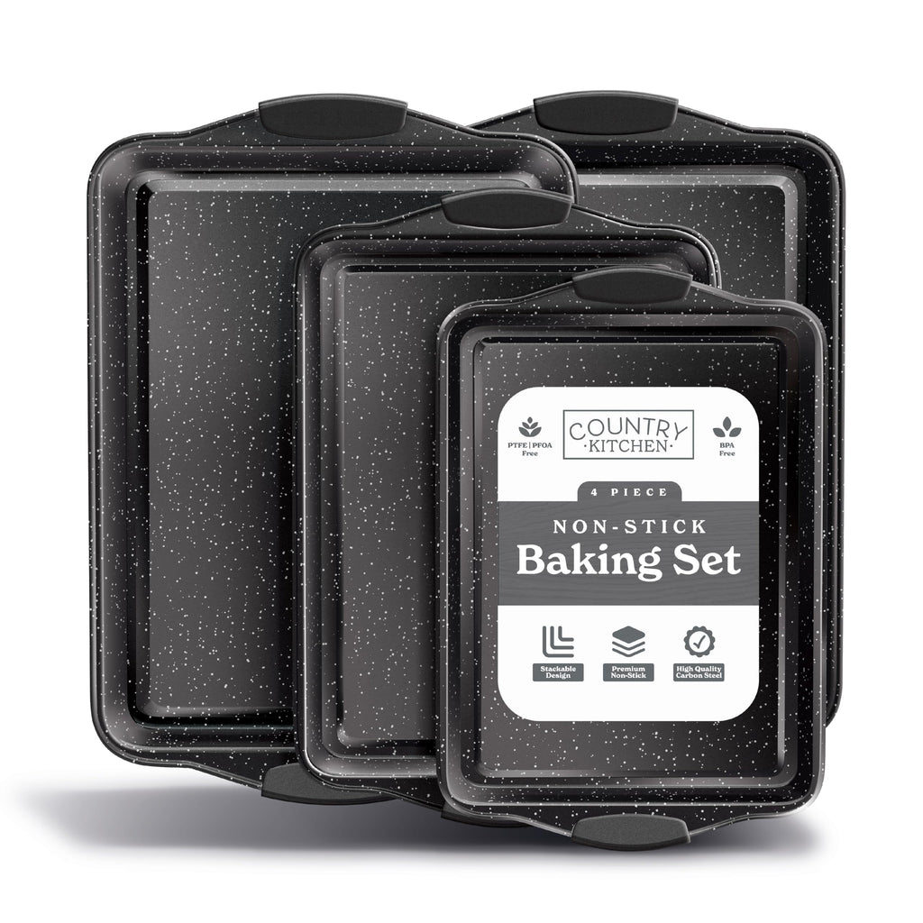 Country Kitchen Nonstick Stackable Bakeware Set - Durable, Easy Release Baking Set- 22 Pc. Includes Silicone Muffin Cups
