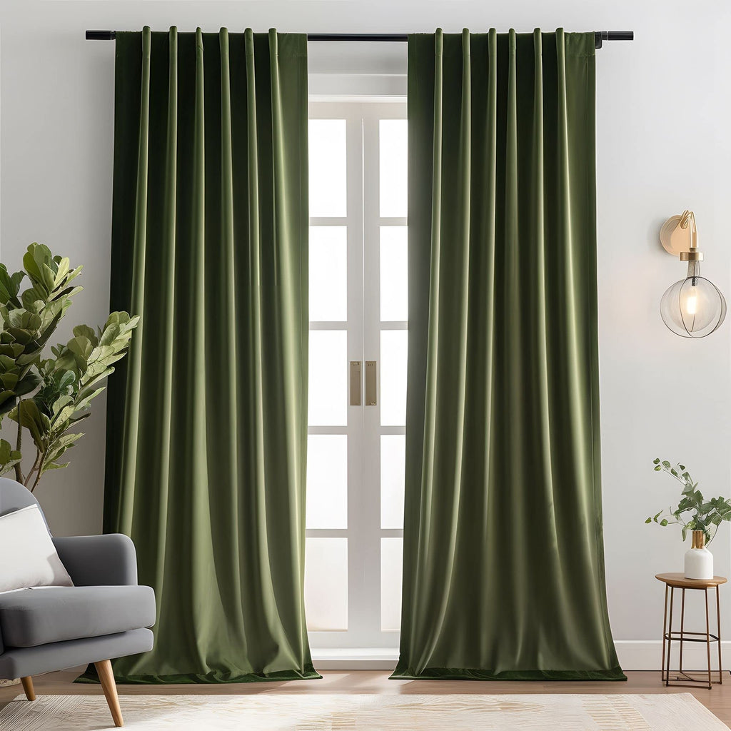 Emerald Green Velvet Curtains 84 inches Long Luxury 80% Blackout Curtains for Bedroom Living Room,Thermal Insulated Super Soft Window Drapes Rod Pocket & Back Tab, 52" W x 84" L, 2 Panels