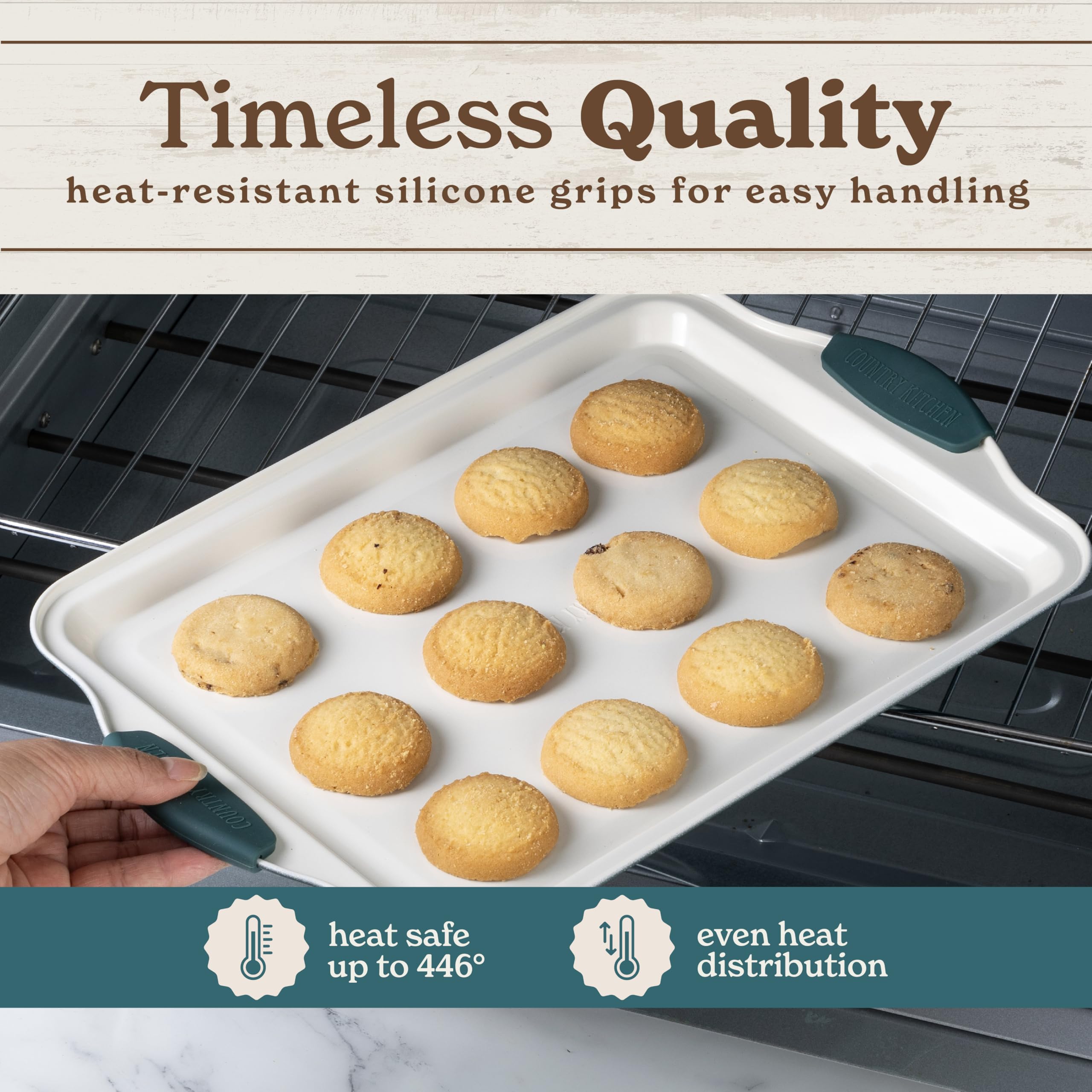 Country Kitchen Nonstick Stackable Bakeware Set - Durable, Easy Release Baking Set- 22 Pc. Includes Silicone Muffin Cups