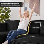 108” Modular Sectional Sofa, Cloud Sectional Couch with Deep Seat, Modern Modular L-Shape Sofa Couch with Chaise,Upholstered Boneless Couches for Living Room Bedroom (Beige, Left Facing Chaise)