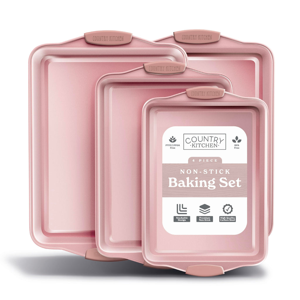 Country Kitchen Nonstick Stackable Bakeware Set - Durable, Easy Release Baking Set- 22 Pc. Includes Silicone Muffin Cups